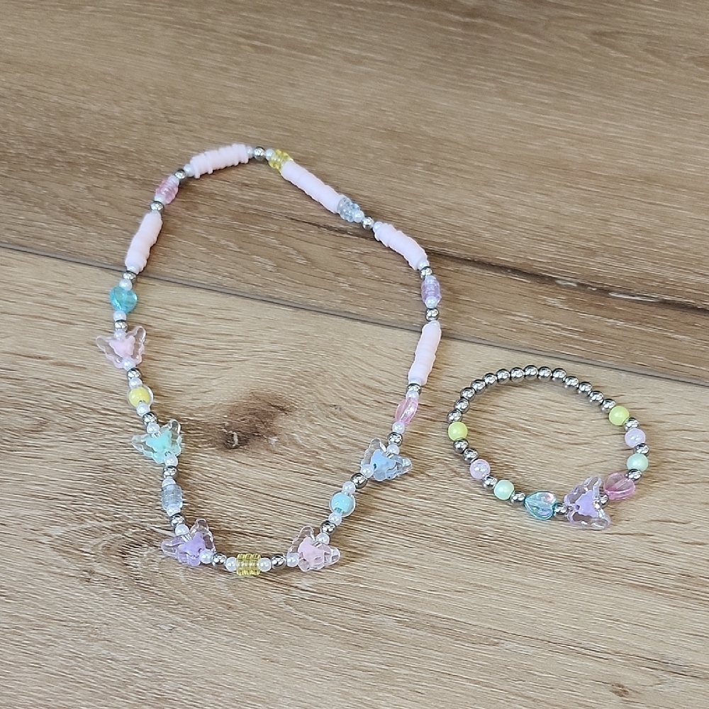 Colorful Beaded Necklace and Bracelet Set